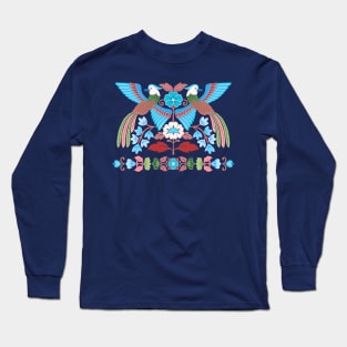 Kimono Birds - cobalt Long Sleeve T-Shirt